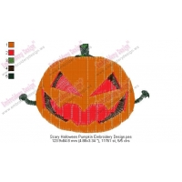 Scary Halloween Pumpkin Embroidery Design